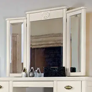 Зеркало трехстворчатое "Бурбон" Слоновая кость BJ833  купить в интернет магазине Мебель из массива. Звоните +7 495 961-63-63 Зеркала из массива дерева